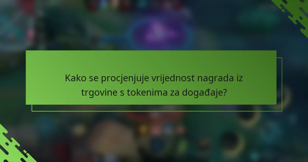 Kako se procjenjuje vrijednost nagrada iz trgovine s tokenima za događaje?
