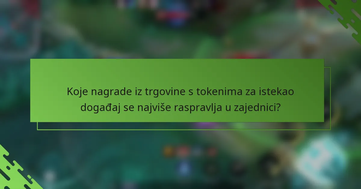 Koje nagrade iz trgovine s tokenima za istekao događaj se najviše raspravlja u zajednici?