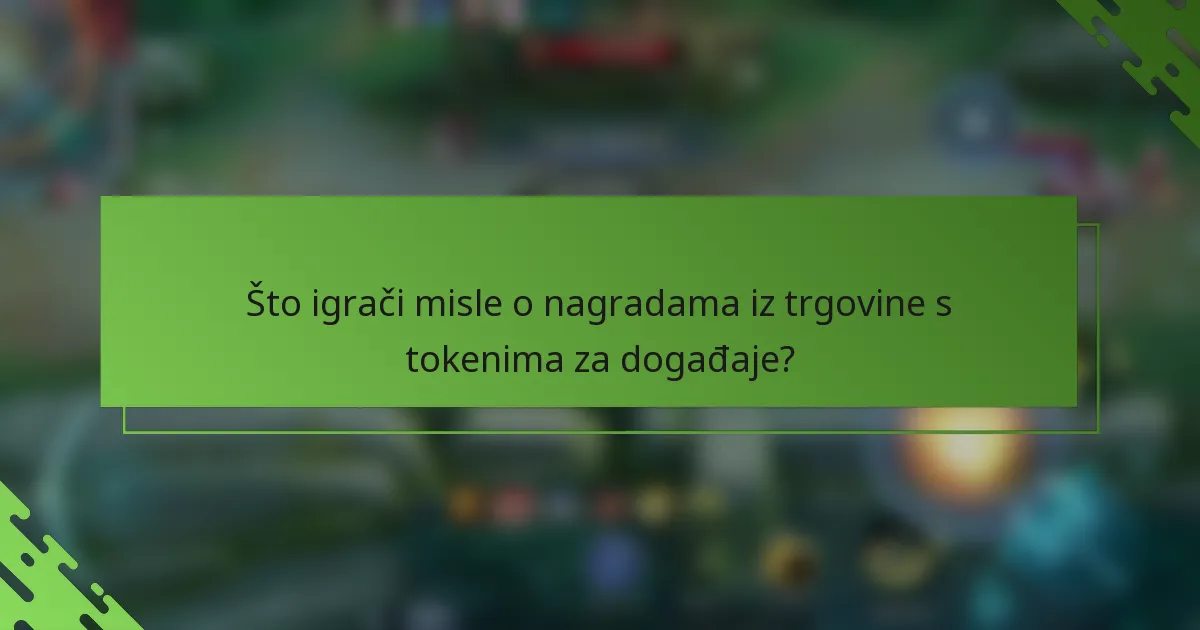 Što igrači misle o nagradama iz trgovine s tokenima za događaje?